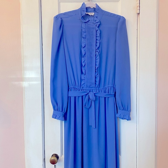 Vintage FL Collections periwinkle dress size 12 100% polyester - Picture 1 of 6
